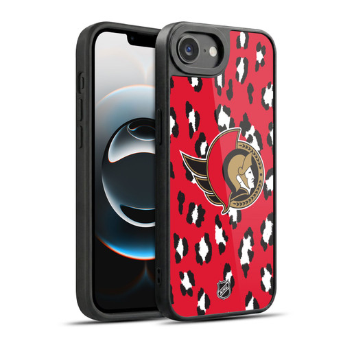 NHL Ottawa Senators Leopard Pattern Gel Armour Case For Apple iPhone 16e / Apple iPhone 17e