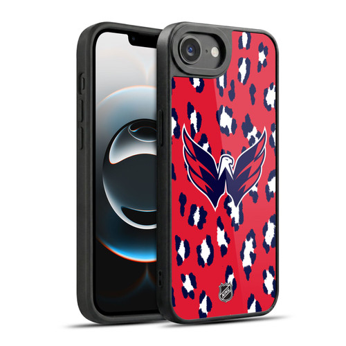 NHL Washington Capitals Leopard Pattern Gel Armour Case For Apple iPhone 16e / Apple iPhone 17e
