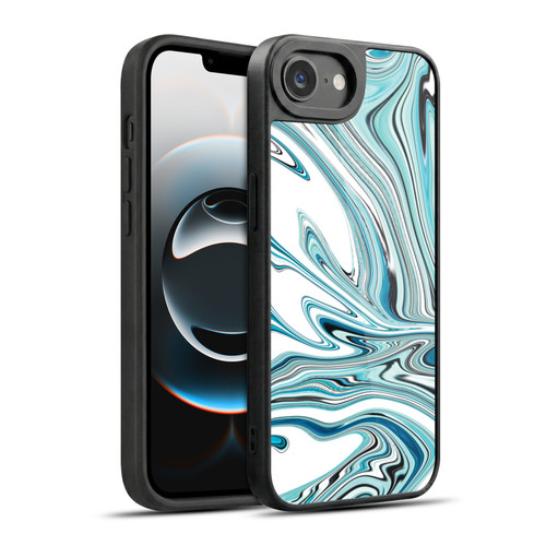 Suzan Lind Marble Swirls Teal White Gel Armour Case For Apple iPhone 16e / Apple iPhone 17e