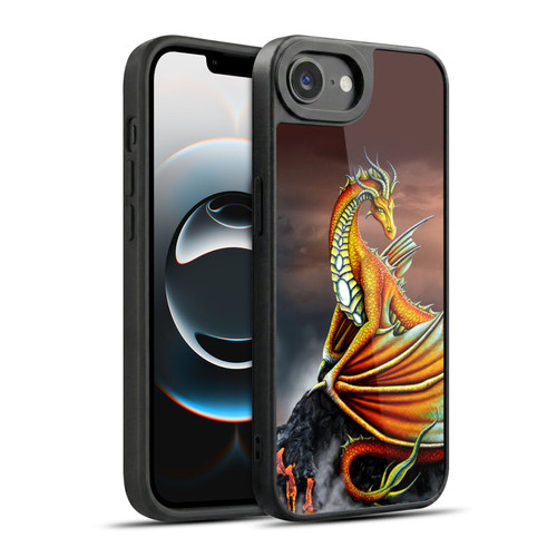 Sarah Richter Fantasy Creatures Orange Dragon With Fire Water Gel Armour Case For Apple iPhone 16e / Apple iPhone 17e