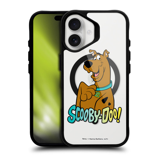 Scooby-Doo Character Art Pose BLACK SHOCKPROOF BUMPER CASE COMPATIBLE WITH Apple iPhone 16 & MAGSAFE