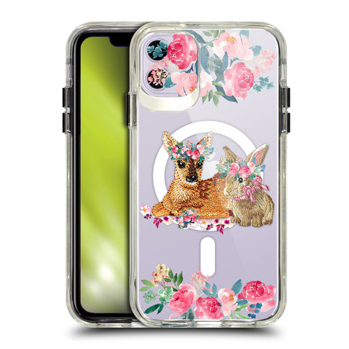 Monika Strigel Flower Collection Fawn & Bunny SHOCKPROOF BUMPER CASE COMPATIBLE WITH Apple iPhone 11 & MAGSAFE