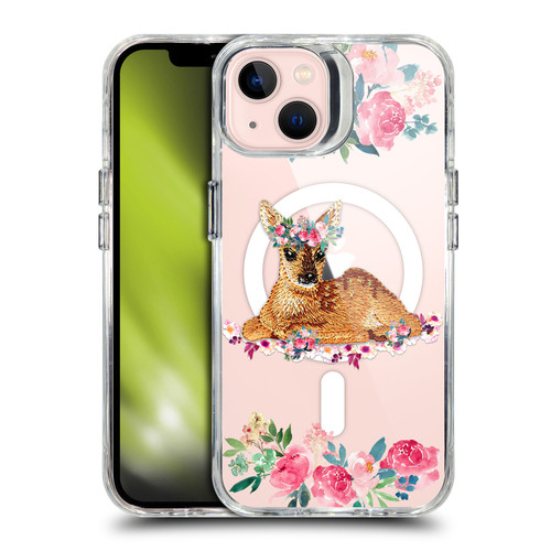 Monika Strigel Flower Collection Fawn SHOCKPROOF BUMPER CASE COMPATIBLE WITH Apple iPhone 13 & MAGSAFE