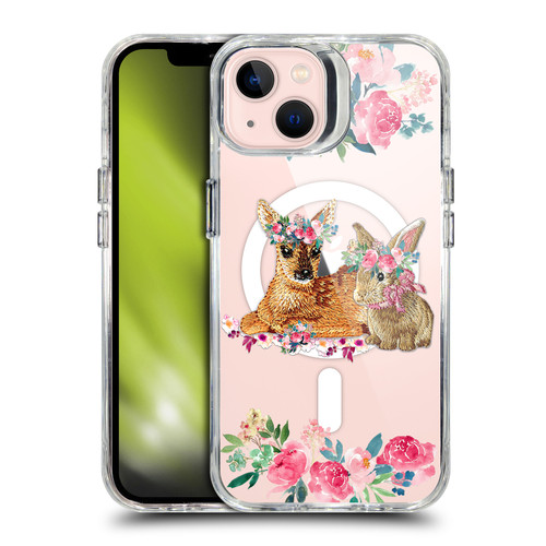 Monika Strigel Flower Collection Fawn & Bunny SHOCKPROOF BUMPER CASE COMPATIBLE WITH Apple iPhone 13 & MAGSAFE