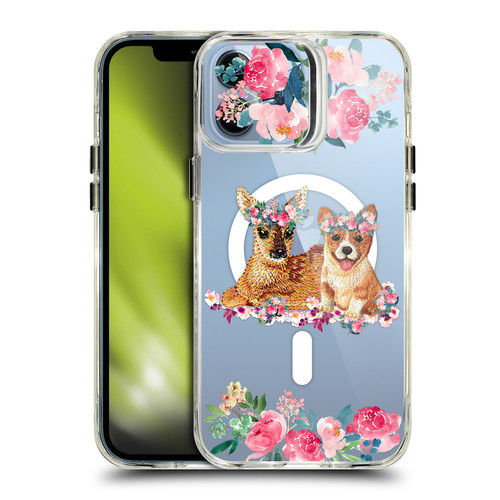Monika Strigel Flower Collection Fawn & Corgi SHOCKPROOF BUMPER CASE COMPATIBLE WITH Apple iPhone 13 Pro Max & MAGSAFE