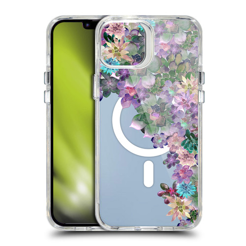 Monika Strigel Flower Collection Succulent Garden Purple SHOCKPROOF BUMPER CASE COMPATIBLE WITH Apple iPhone 14 Plus & MAGSAFE