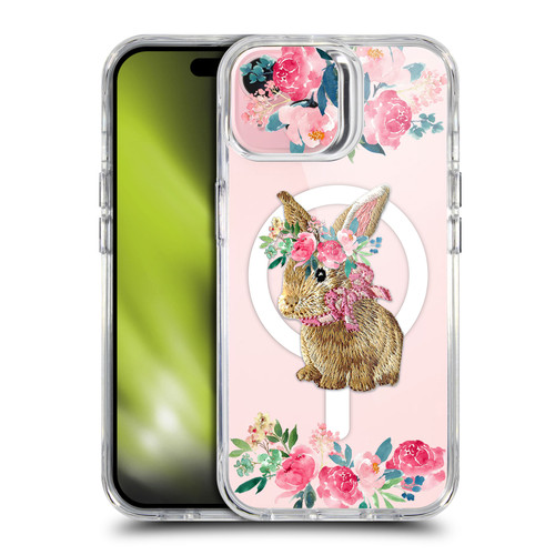 Monika Strigel Flower Collection Bunny SHOCKPROOF BUMPER CASE COMPATIBLE WITH Apple iPhone 15 & MAGSAFE