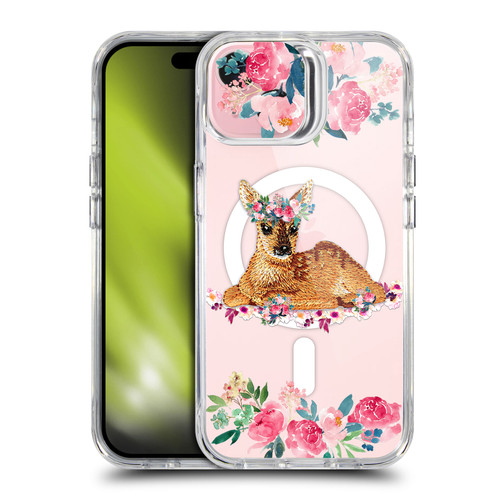 Monika Strigel Flower Collection Fawn SHOCKPROOF BUMPER CASE COMPATIBLE WITH Apple iPhone 15 & MAGSAFE