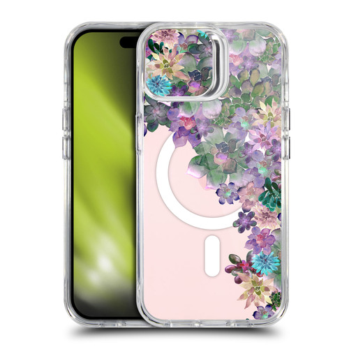 Monika Strigel Flower Collection Succulent Garden Purple SHOCKPROOF BUMPER CASE COMPATIBLE WITH Apple iPhone 15 & MAGSAFE