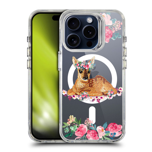 Monika Strigel Flower Collection Fawn SHOCKPROOF BUMPER CASE COMPATIBLE WITH Apple iPhone 15 Pro & MAGSAFE