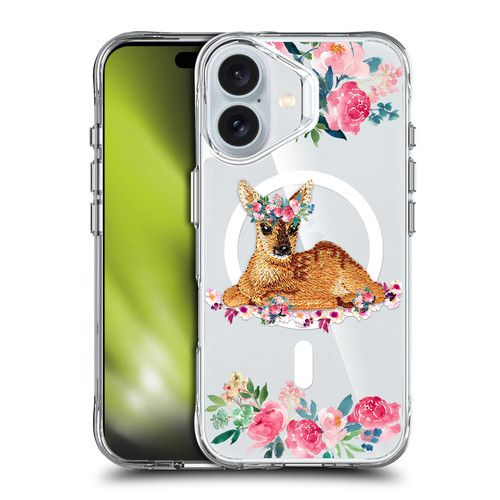 Monika Strigel Flower Collection Fawn SHOCKPROOF BUMPER CASE COMPATIBLE WITH Apple iPhone 16 & MAGSAFE