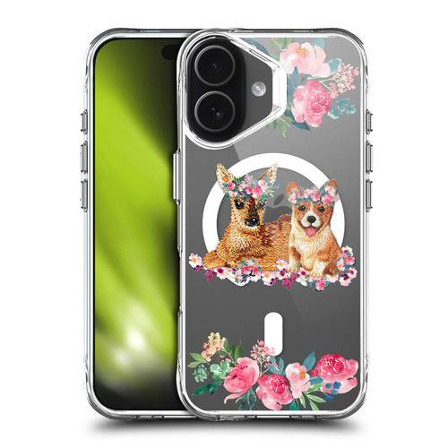 Monika Strigel Flower Collection Fawn & Corgi SHOCKPROOF BUMPER CASE COMPATIBLE WITH Apple iPhone 17 & MAGSAFE