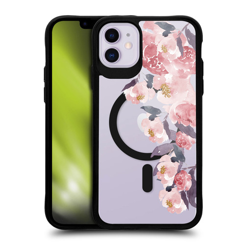 Monika Strigel Flower Collection My Rose Garden BLACK SHOCKPROOF BUMPER CASE COMPATIBLE WITH Apple iPhone 11 & MAGSAFE