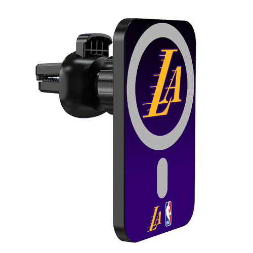 NBA Los Angeles Lakers Logo Ombre Magnetic Car Phone Mount with Wireless Charger - Black MagSafe iPhone and Android Qi Devices