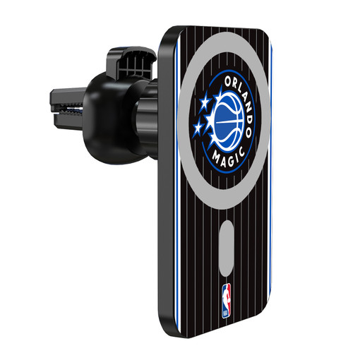 NBA Orlando Magic Logo Black Design Magnetic Car Phone Mount with Wireless Charger - Black MagSafe iPhone and Android Qi Devices