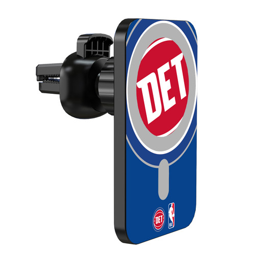 NBA Detroit Pistons Logo Oversized Magnetic Car Phone Mount with Wireless Charger - Black MagSafe iPhone and Android Qi Devices