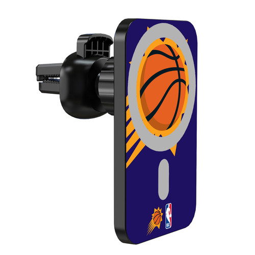 NBA Phoenix Suns Logo Oversized Magnetic Car Phone Mount with Wireless Charger - Black MagSafe iPhone and Android Qi Devices