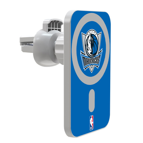 NBA Dallas Mavericks Logo Royal Blue Magnetic Car Phone Mount with Wireless Charger - White MagSafe iPhone and Android Qi Devices
