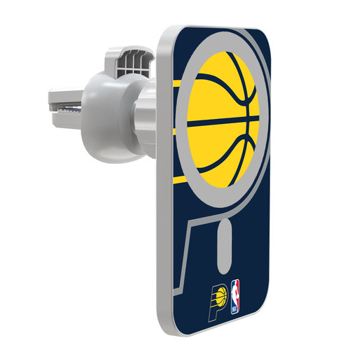 NBA Indiana Pacers Logo Oversized Magnetic Car Phone Mount with Wireless Charger - White MagSafe iPhone and Android Qi Devices