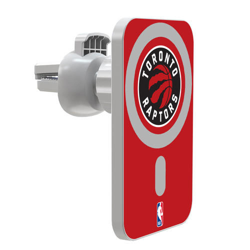 NBA Toronto Raptors Logo Red Magnetic Car Phone Mount with Wireless Charger - White MagSafe iPhone and Android Qi Devices