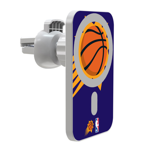 NBA Phoenix Suns Logo Oversized Magnetic Car Phone Mount with Wireless Charger - White MagSafe iPhone and Android Qi Devices