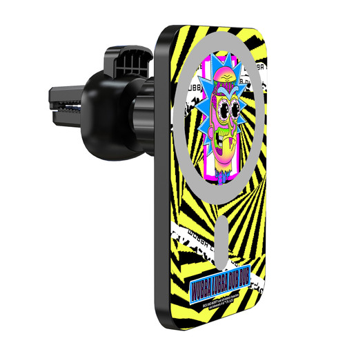 Rick And Morty Character Art Rick Sanchez Magnetic Car Phone Mount with Wireless Charger - Black MagSafe iPhone and Android Qi Devices