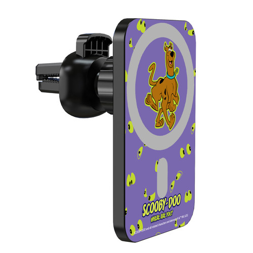 Scooby-Doo Character Art Where Are You Magnetic Car Phone Mount with Wireless Charger - Black MagSafe iPhone and Android Qi Devices