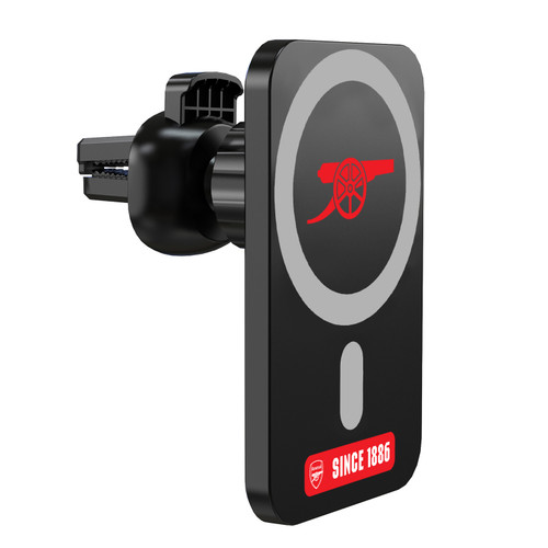 Arsenal FC Logo Icon Icons Magnetic Car Phone Mount with Wireless Charger - Black MagSafe iPhone and Android Qi Devices