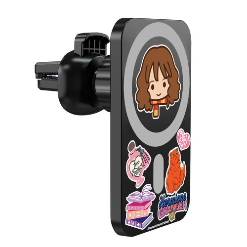 Harry Potter Magical Icons Hermione Granger Magnetic Car Phone Mount with Wireless Charger - Black MagSafe iPhone and Android Qi Devices