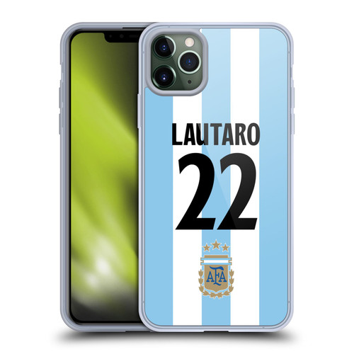 Argentina National Football Team 2024/25 Player Home Kit 1st Group Lautaro Martínez Soft Gel Case for Apple iPhone 11 Pro Max & MagSafe