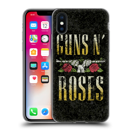 Guns N' Roses Key Art Text Logo Pistol Soft Gel Case for Apple iPhone X / iPhone XS & MagSafe