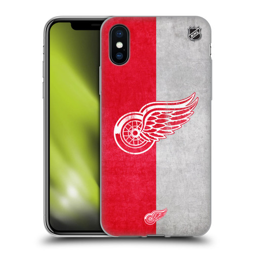 NHL Detroit Red Wings Half Distressed Soft Gel Case for Apple iPhone X / iPhone XS & MagSafe