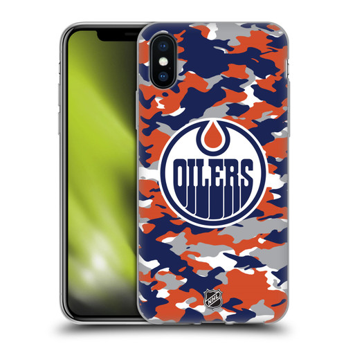 NHL Edmonton Oilers Camouflage Soft Gel Case for Apple iPhone X / iPhone XS & MagSafe