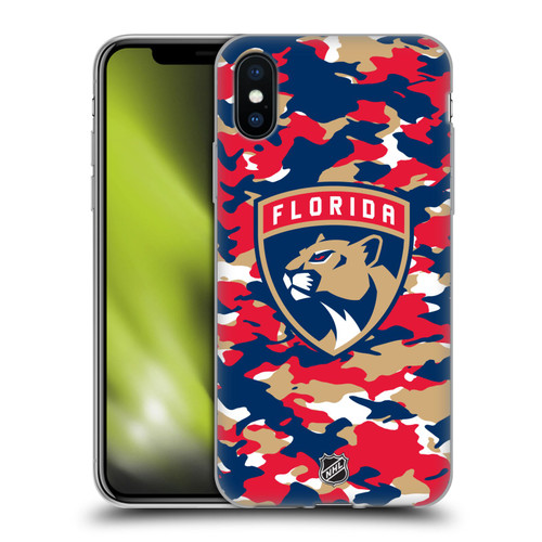 NHL Florida Panthers Camouflage Soft Gel Case for Apple iPhone X / iPhone XS & MagSafe