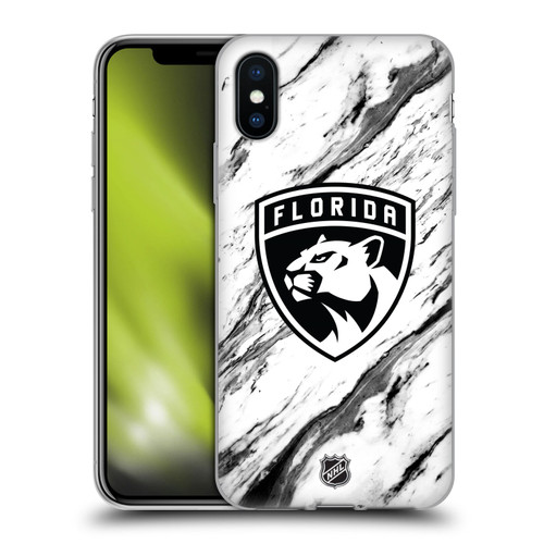 NHL Florida Panthers Marble Soft Gel Case for Apple iPhone X / iPhone XS & MagSafe
