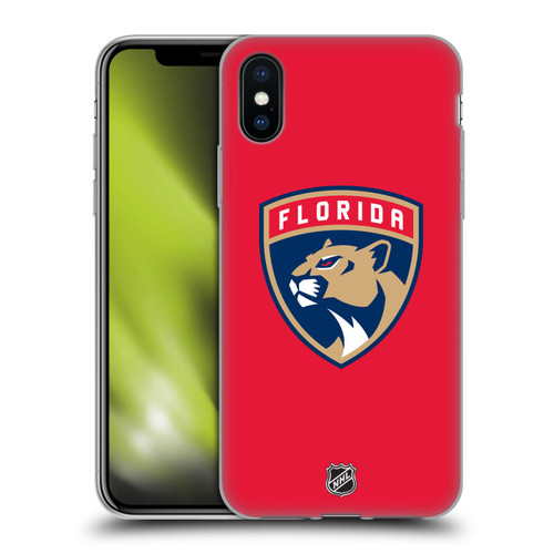 NHL Florida Panthers Plain Soft Gel Case for Apple iPhone X / iPhone XS & MagSafe