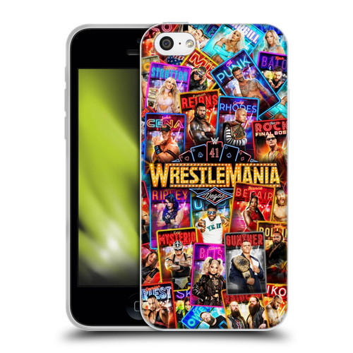 WWE Wrestlemania 41 Key Art Poster Soft Gel Case for Apple iPhone 5c