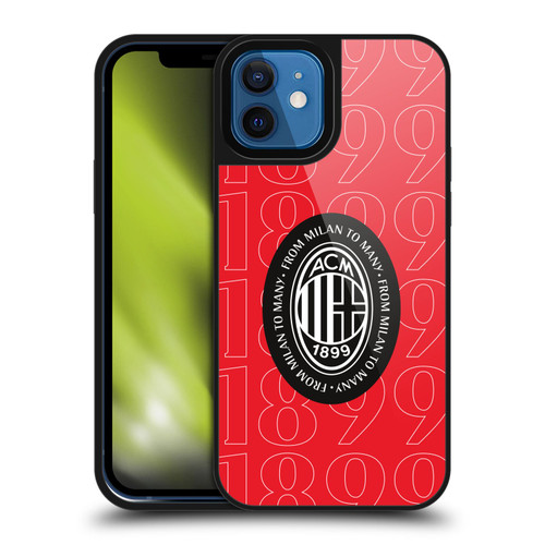 AC Milan Art 1899 Black Logo Gel Armour Case For Apple iPhone 12 / iPhone 12 Pro