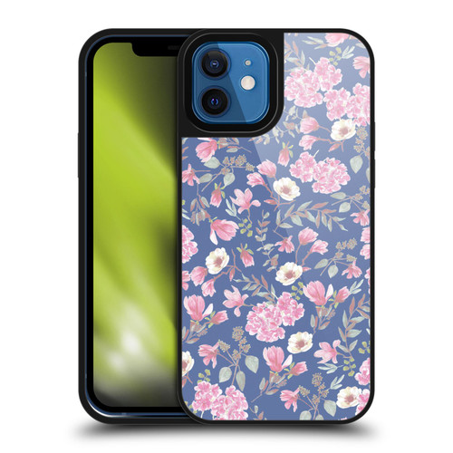 Anis Illustration Floral Pattern Romantic Blue Pink Gel Armour Case For Apple iPhone 12 / iPhone 12 Pro