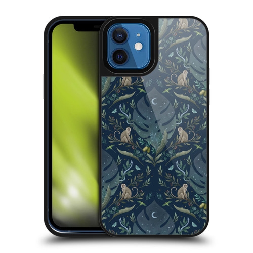 Episodic Drawing Art Monkey Tropical Light Pattern Gel Armour Case For Apple iPhone 12 / iPhone 12 Pro