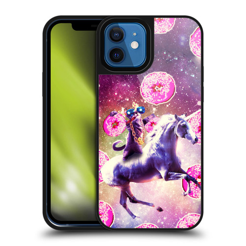 Random Galaxy Mixed Designs Thug Cat Riding Unicorn Gel Armour Case For Apple iPhone 12 / iPhone 12 Pro