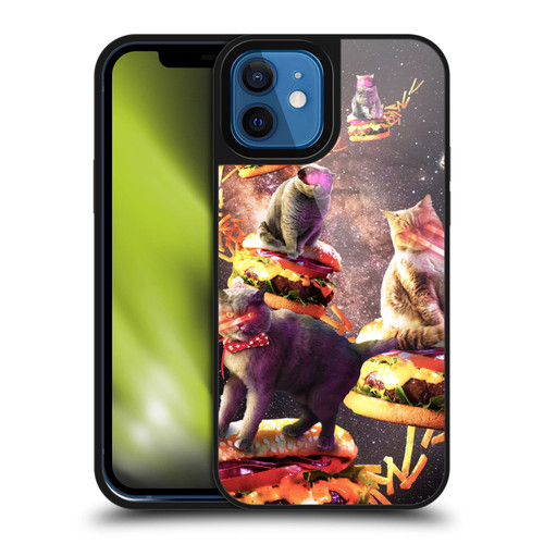 Random Galaxy Space Cat Burger & Fries Gel Armour Case For Apple iPhone 12 / iPhone 12 Pro