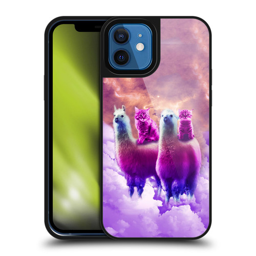 Random Galaxy Space Llama Galaxy Purple Cat Gel Armour Case For Apple iPhone 12 / iPhone 12 Pro