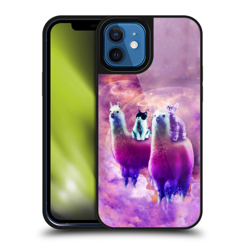 Random Galaxy Space Llama Kitty & Cat Gel Armour Case For Apple iPhone 12 / iPhone 12 Pro