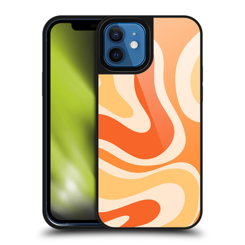 Kierkegaard Design Studio Retro Abstract Patterns Modern Orange Tangerine Swirl Gel Armour Case For Apple iPhone 12 / iPhone 12 Pro