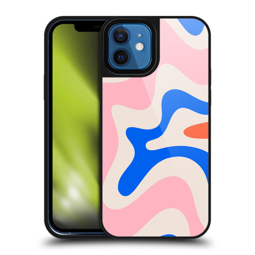 Kierkegaard Design Studio Retro Abstract Patterns Pink Blue Orange Swirl Gel Armour Case For Apple iPhone 12 / iPhone 12 Pro