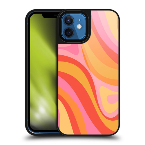 Kierkegaard Design Studio Retro Abstract Patterns Pink Orange Yellow Swirl Gel Armour Case For Apple iPhone 12 / iPhone 12 Pro