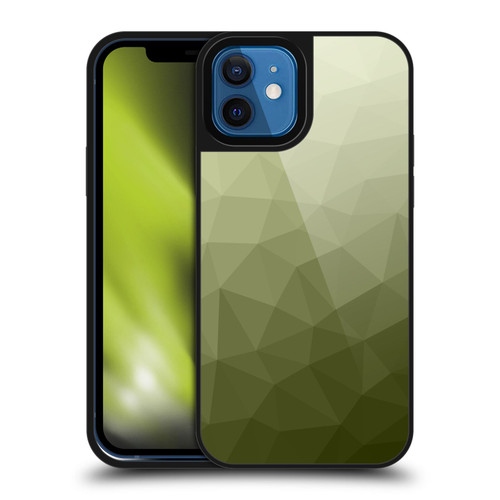 PLdesign Geometric Patterns Army Green Gradient Mesh Gel Armour Case For Apple iPhone 12 / iPhone 12 Pro