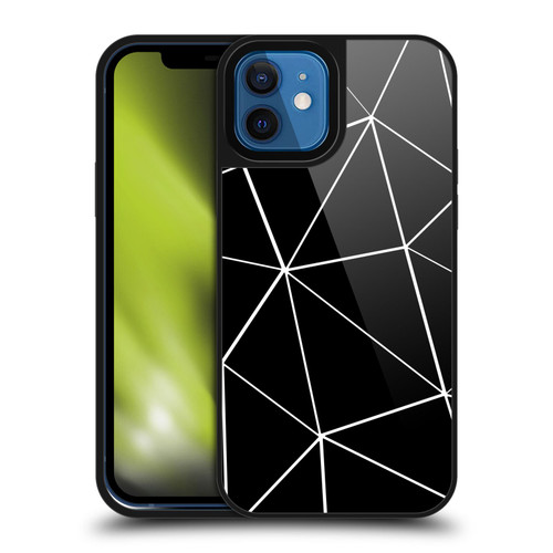 PLdesign Geometric Patterns Black Triangles White Lines Gel Armour Case For Apple iPhone 12 / iPhone 12 Pro