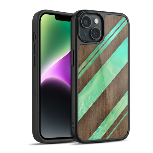Alyn Spiller Wood & Resin Diagonal Stripes Gel Armour Case For Apple iPhone 14